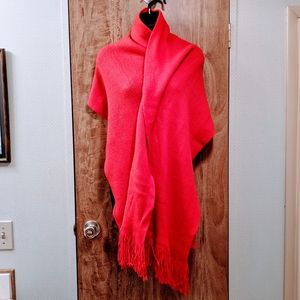 Divided by H&M Red Fringed Scarf or Wrap